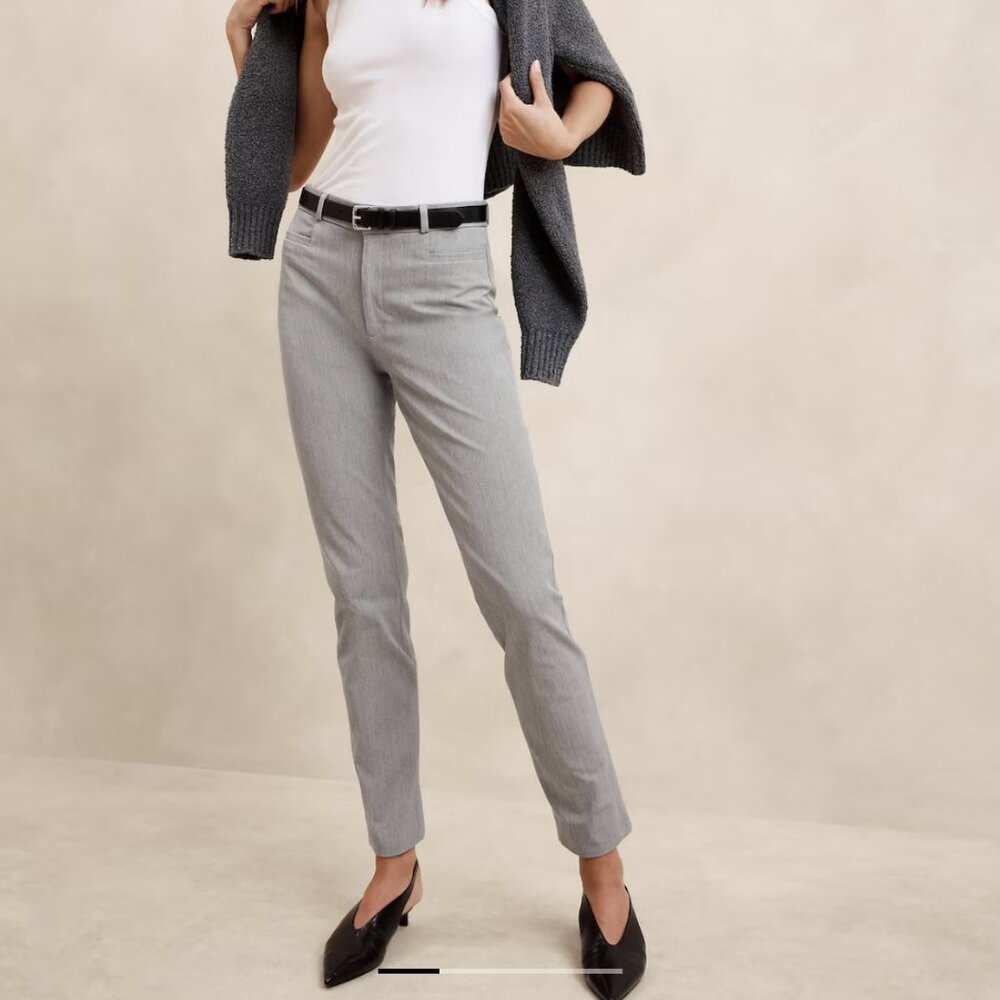 NWT Banana Republic Sloan High RIse Pants, size 6, Gray Heather